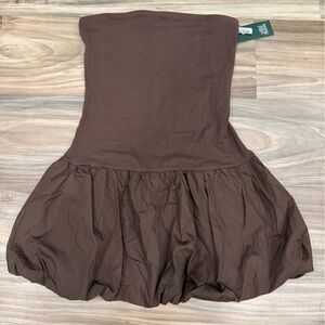 wild fable Chocolate Brown Strapless bubble dress